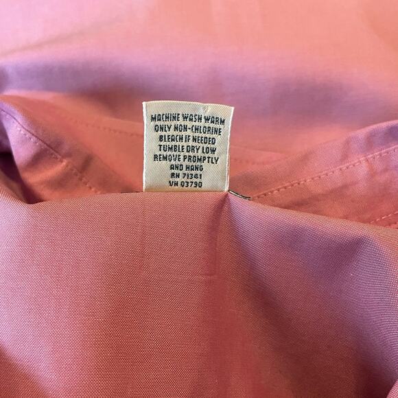 LL Bean Women Cotton Top XL Pink Wrinkle Free Button Up Minimalistic Workwear - Picture 8 of 9